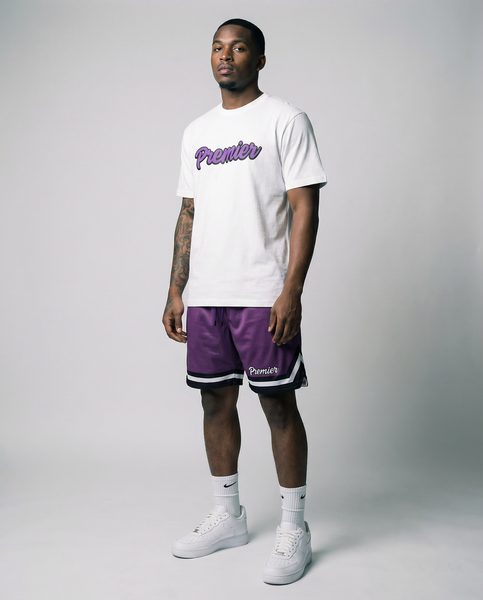 WHITE/PURPLE PREMIER® T-SHIRT