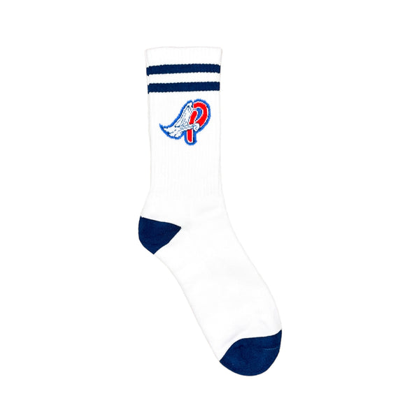 PREMIER® ANGELS WHITE/BLUE SOCKS