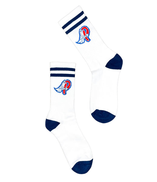 PREMIER® ANGELS WHITE/BLUE SOCKS